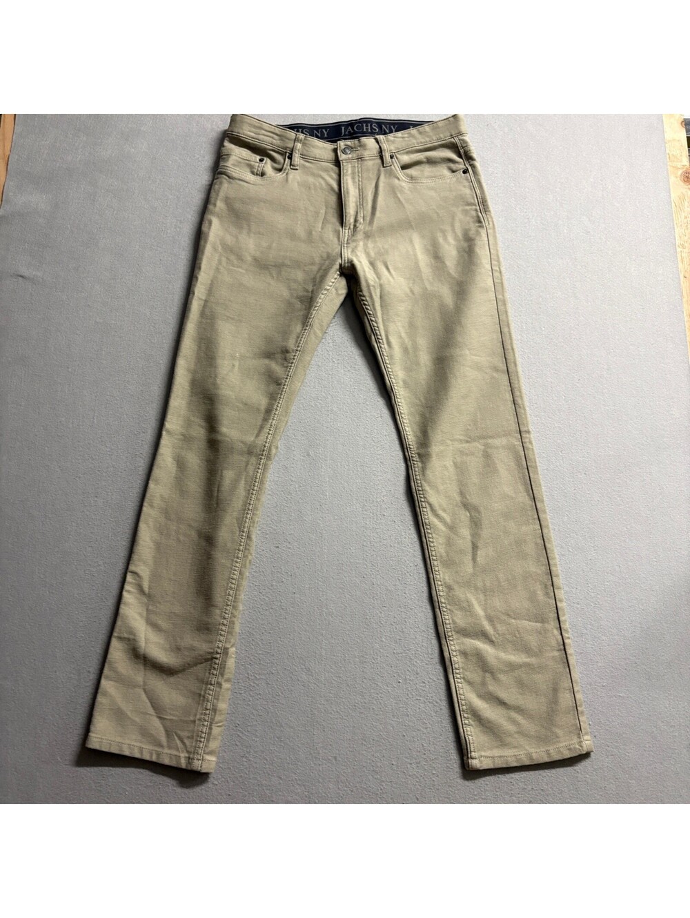 Jachs NY Mens Stretch Jeans 32x32 Beige Tan Cotton Blend Straight Leg Pants